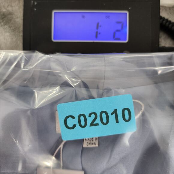 Ovi Blazer Womens L Blue Open Front Shawl Collar Lined Lightweight Preppy Office - Picture 15 of 15